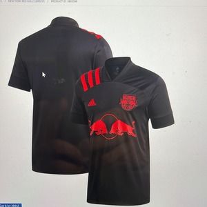ADIDAS New York Red Bulls Away Replica Jersey Black Size Small Ships Same Day